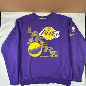 Nike NBA 75th Anniversary Los Angeles Lakers Crewneck Sweatshirt Purple M‎